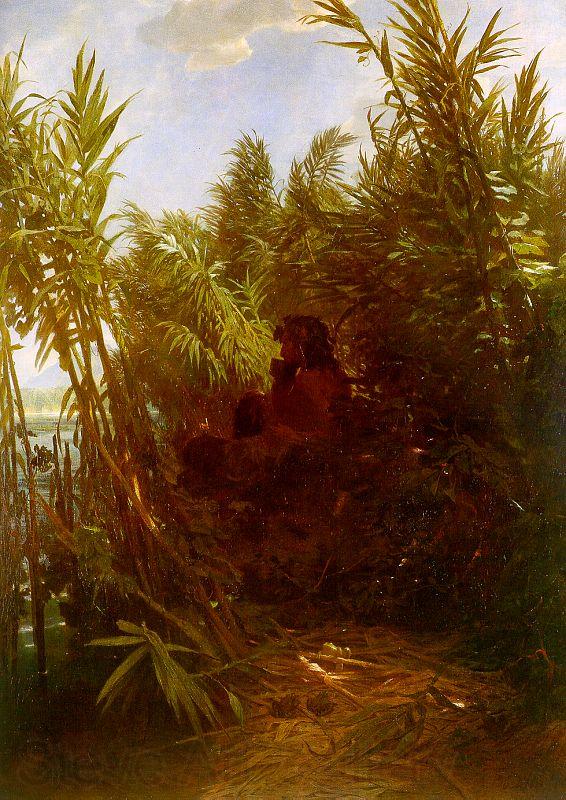 Arnold Bocklin Pan Amongst the Reeds France oil painting art